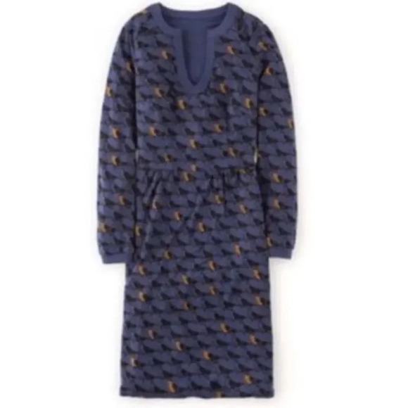 BODEN Alicia‎ Bird Print Long Sleeve Dress - Picture 1 of 8